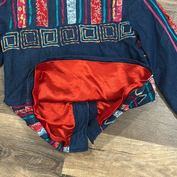 Madison Studio embroidered jacket 100% Cotton button up multicolor look size S - Picture 16 of 16